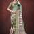 Green silk blend jacquard printed saree