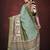 Green silk blend jacquard printed saree