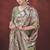 Green silk blend jacquard printed saree