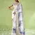 Off white silk blend printed saree