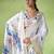 Off white silk blend printed saree