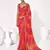 Red georgette printed saree
