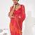 Red georgette printed saree