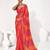Red georgette printed saree