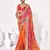 Orange georgette printed saree