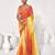 Yellow georgette printed saree
