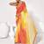 Yellow georgette printed saree