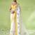 Yellow silk blend printed saree
