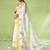 Yellow silk blend printed saree
