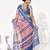 Blue cotton blend printed saree