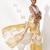 Yellow cotton blend printed saree