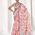 Pink cotton blend printed saree