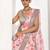 Pink cotton blend printed saree