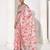 Pink cotton blend printed saree