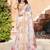 Off white linen cotton printed saree