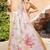 Off white linen cotton printed saree