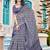 Purple linen cotton printed saree