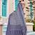 Purple linen cotton printed saree