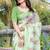 Green linen cotton printed saree