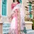 Off white linen cotton printed saree