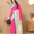 rani pink all over zari motifs silk blend saree with contrast pallu