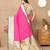 rani pink all over zari motifs silk blend saree with contrast pallu