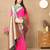 rani pink all over zari motifs silk blend saree with contrast pallu