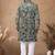 Green embroidery velvet semi indowestern with pollo pant for mens