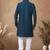 Blue embroidery silk semi indowestern with pollo pant for mens