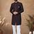Brown embroidery silk semi indowestern with pollo pant for mens