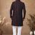 Brown embroidery silk semi indowestern with pollo pant for mens