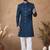 Blue embroidery jaquard semi indowestern with pollo pant for mens