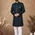 Green embroidery jaquard semi indowestern with pollo pant for mens