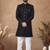 Black embroidery jaquard semi indowestern with pollo pant for mens