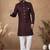 Maroon embroidery jaquard semi indowestern with pollo pant for mens