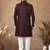Maroon embroidery jaquard semi indowestern with pollo pant for mens