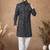 Black embroidery velvet semi indowestern with pollo pant for mens