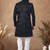 Blue embroidery velvet semi indowestern with pollo pant for mens