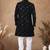 Black embroidery velvet semi indowestern with pollo pant for mens