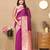 wine all over zari motifs silk blend saree with contrast pallu