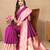 wine all over zari motifs silk blend saree with contrast pallu