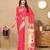 pink paithani silk blend zari motifs saree with contrast blouse