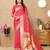 pink paithani silk blend zari motifs saree with contrast blouse