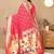pink paithani silk blend zari motifs saree with contrast blouse
