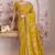 Mustard tissue thread embroidery zari sequins work saree with blouse