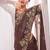Brown rayna silk blend thread embroidery zari sequins work saree with blouse