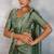 Mehendi burberry beads cutdana lace-work chiffon saree with blouse