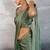 Mehendi burberry beads cutdana lace-work chiffon saree with blouse