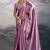 Onion pink burberry beads cutdana lace-work chiffon saree with blouse