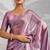 Onion pink burberry beads cutdana lace-work chiffon saree with blouse
